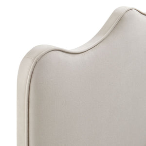 Modway Furniture Athena Scalloped Wave Velvet Queen Headboard Padded Glam Upholstered Bedroom Panel Almond MOD-7293-ALM