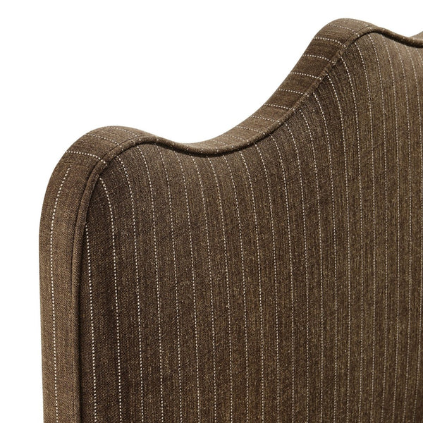 Modway Furniture Athena Scalloped Wave Linen Upholstered Queen Headboard with Foam Padded Panel Brown MOD-7294-ETS