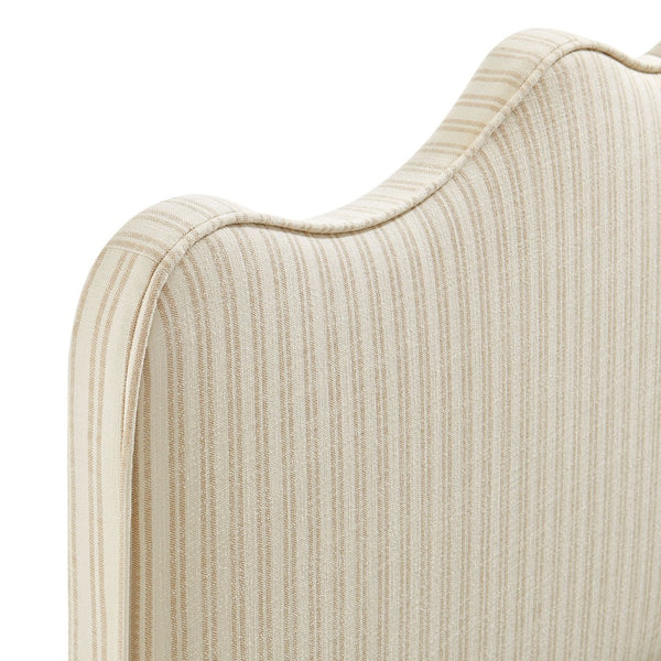 Modway Furniture Athena Scalloped Wave Linen Upholstered Queen Headboard with Foam Padded Panel Oatmeal MOD-7294-OAS