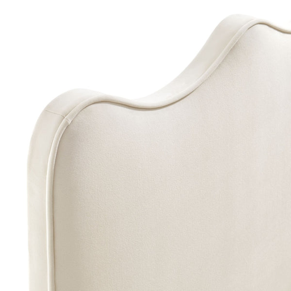 Modway Furniture Athena Scalloped Velvet King Headboard with Foam Padding for a Vintage Bedroom Alabaster MOD-7295-ALA
