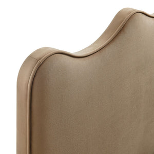 Modway Furniture Athena Scalloped Velvet King Headboard with Foam Padding for a Vintage Bedroom Taupe MOD-7295-TAU
