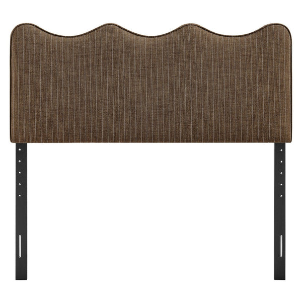 Modway Furniture Athena Scalloped Wave Linen Upholstered King Headboard with Foam Padding by Modway Earth Stripe MOD-7296-ETS