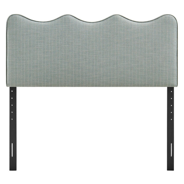 Modway Furniture Athena Scalloped Wave Linen Upholstered King Headboard with Foam Padding by Modway Spa Blue Stripe MOD-7296-SPA