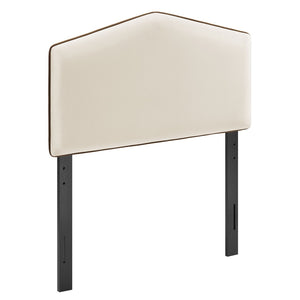 Modway Furniture Cosette Performance Velvet Upholstered Headboard with Foam Padding and Tailored Piping Alabaster MOD-7297-ALA