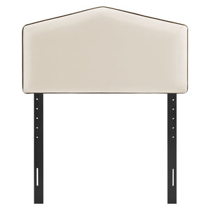 Modway Furniture Cosette Performance Velvet Upholstered Headboard with Foam Padding and Tailored Piping Alabaster MOD-7297-ALA