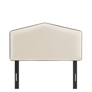 Modway Furniture Cosette Performance Velvet Upholstered Headboard with Foam Padding and Tailored Piping Alabaster MOD-7297-ALA