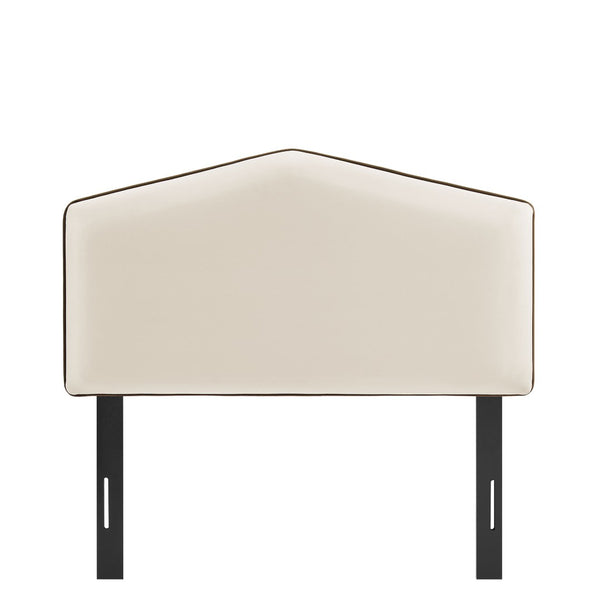 Modway Furniture Cosette Performance Velvet Upholstered Headboard with Foam Padding and Tailored Piping Alabaster MOD-7297-ALA