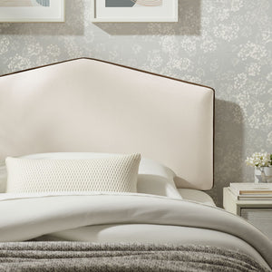 Modway Furniture Cosette Performance Velvet Upholstered Headboard with Foam Padding and Tailored Piping Alabaster MOD-7297-ALA