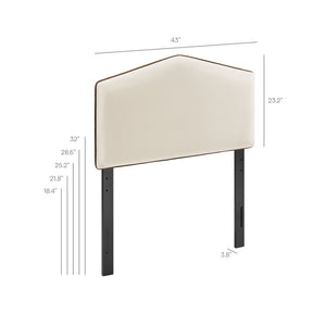 Modway Furniture Cosette Performance Velvet Upholstered Headboard with Foam Padding and Tailored Piping Alabaster MOD-7297-ALA