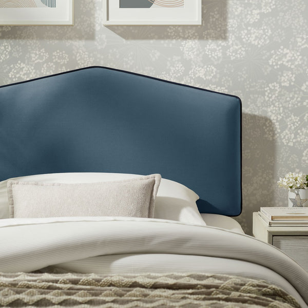 Modway Furniture Cosette Performance Velvet Upholstered Headboard with Foam Padding and Tailored Piping Cadet Blue MOD-7297-CAB