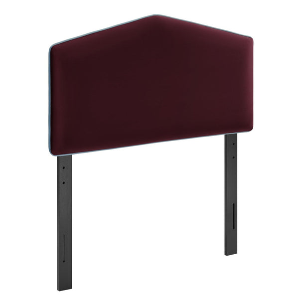 Modway Furniture Cosette Performance Velvet Upholstered Headboard with Foam Padding and Tailored Piping Mulberry MOD-7297-MUL