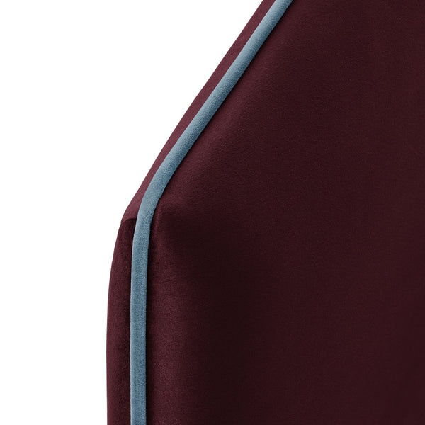 Modway Furniture Cosette Performance Velvet Upholstered Headboard with Foam Padding and Tailored Piping Mulberry MOD-7297-MUL