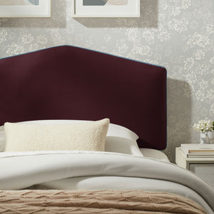 Modway Furniture Cosette Performance Velvet Upholstered Headboard with Foam Padding and Tailored Piping Mulberry MOD-7297-MUL