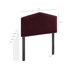 Modway Furniture Cosette Performance Velvet Upholstered Headboard with Foam Padding and Tailored Piping Mulberry MOD-7297-MUL