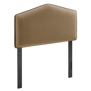 Modway Furniture Cosette Performance Velvet Upholstered Headboard with Foam Padding and Tailored Piping Taupe MOD-7297-TAU