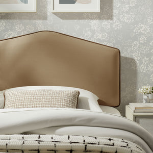 Modway Furniture Cosette Performance Velvet Upholstered Headboard with Foam Padding and Tailored Piping Taupe MOD-7297-TAU