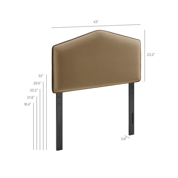 Modway Furniture Cosette Performance Velvet Upholstered Headboard with Foam Padding and Tailored Piping Taupe MOD-7297-TAU