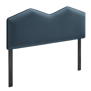 Modway Furniture Cosette Performance Velvet Upholstered Queen Headboard with Arched Dual Peak Design Cadet Blue MOD-7299-CAB