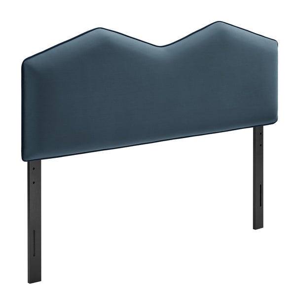 Modway Furniture Cosette Performance Velvet Upholstered Queen Headboard with Arched Dual Peak Design Cadet Blue MOD-7299-CAB