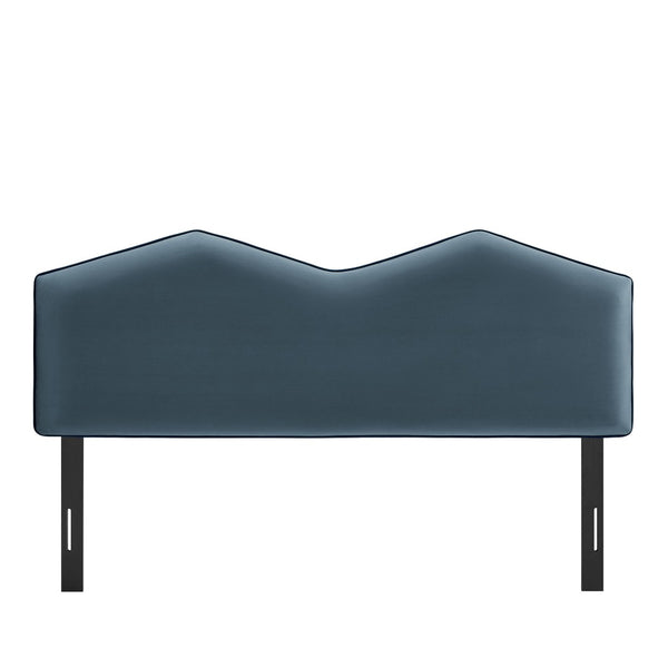 Modway Furniture Cosette Performance Velvet Upholstered Queen Headboard with Arched Dual Peak Design Cadet Blue MOD-7299-CAB