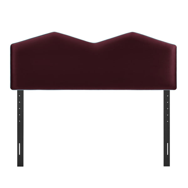 Modway Furniture Cosette Performance Velvet Upholstered Queen Headboard with Arched Dual Peak Design Mulberry MOD-7299-MUL