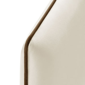 Modway Furniture Cosette Modway Velvet King Headboard with Dual Peak Silhouette and Piping Trim Alabaster MOD-7300-ALA