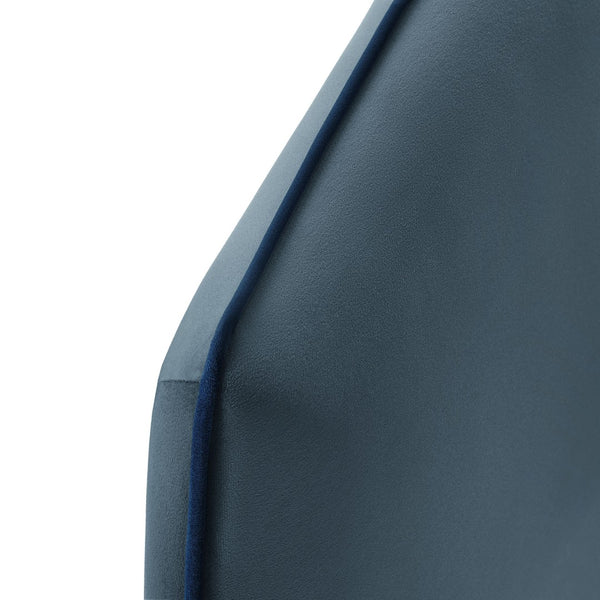 Modway Furniture Cosette Modway Velvet King Headboard with Dual Peak Silhouette and Piping Trim Cadet Blue MOD-7300-CAB