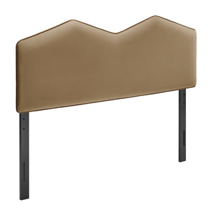 Modway Furniture Cosette Modway Velvet King Headboard with Dual Peak Silhouette and Piping Trim Taupe MOD-7300-TAU