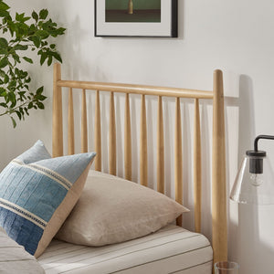 Modway Furniture Zane Rubberwood Spindle Platform Bed Sculpted Mid Century Frame for Twin Rooms Light Oak MOD-7301-LOA