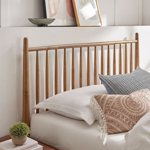 Modway Furniture Zane Modway Rubberwood Spindle Platform Bed Mid-century Headboard for Master Bedroom Walnut MOD-7304-WAL