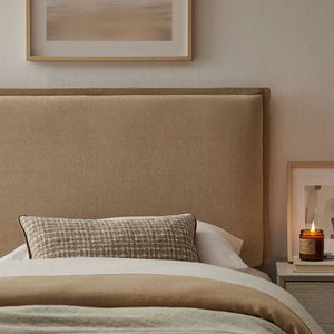 Modway Furniture Camille Modway Twin Headboard Slipcovered Foam Padded French Seam Bedroom Accent Almond MOD-7317-ALM
