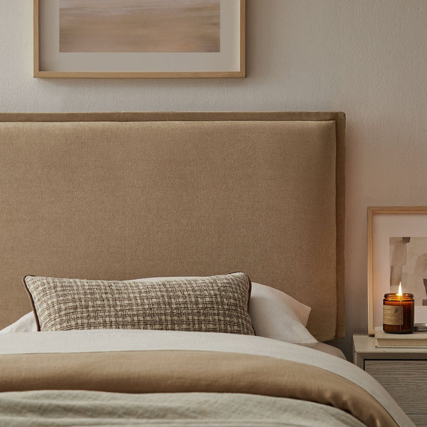 Modway Furniture Camille Modway Twin Headboard Slipcovered Foam Padded French Seam Bedroom Accent Almond MOD-7317-ALM