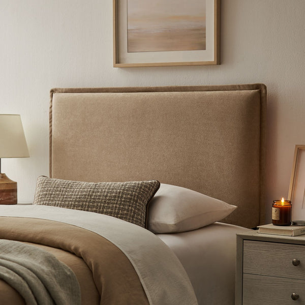 Modway Furniture Camille Modway Twin Headboard Slipcovered Foam Padded French Seam Bedroom Accent Almond MOD-7317-ALM