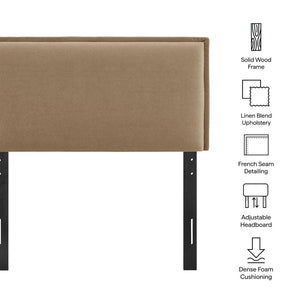 Modway Furniture Camille Modway Twin Headboard Slipcovered Foam Padded French Seam Bedroom Accent Almond MOD-7317-ALM
