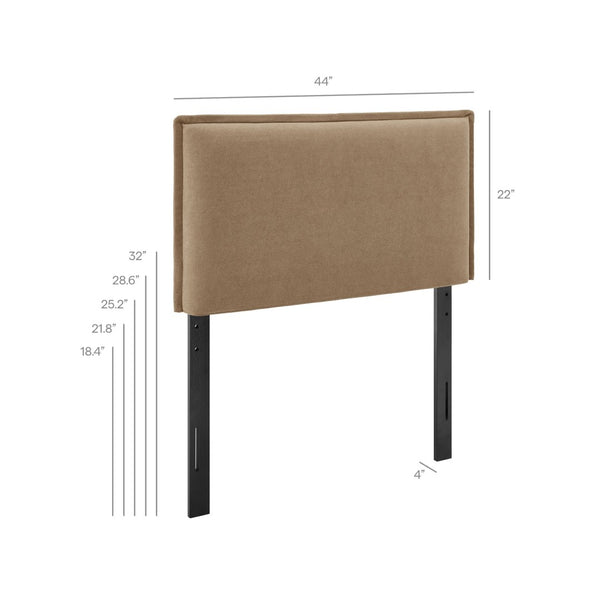 Modway Furniture Camille Modway Twin Headboard Slipcovered Foam Padded French Seam Bedroom Accent Almond MOD-7317-ALM
