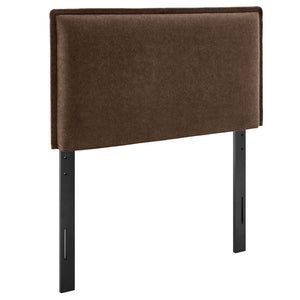 Modway Furniture Camille Modway Twin Headboard Slipcovered Foam Padded French Seam Bedroom Accent Cocoa MOD-7317-COA