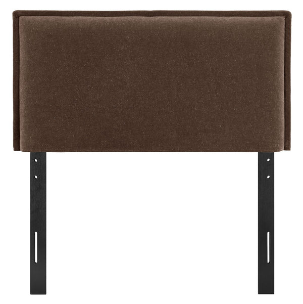 Modway Furniture Camille Modway Twin Headboard Slipcovered Foam Padded French Seam Bedroom Accent Cocoa MOD-7317-COA