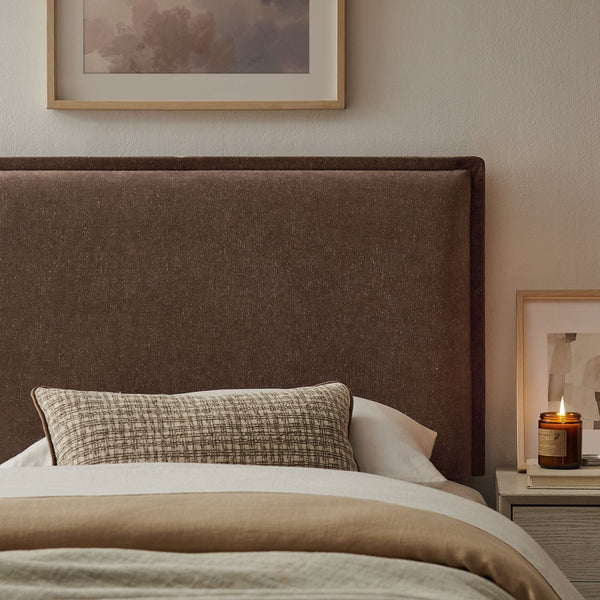 Modway Furniture Camille Modway Twin Headboard Slipcovered Foam Padded French Seam Bedroom Accent Cocoa MOD-7317-COA