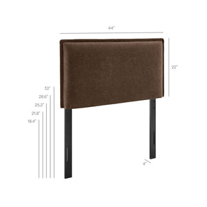 Modway Furniture Camille Modway Twin Headboard Slipcovered Foam Padded French Seam Bedroom Accent Cocoa MOD-7317-COA