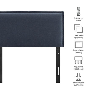 Modway Furniture Camille Modway Twin Headboard Slipcovered Foam Padded French Seam Bedroom Accent Denim MOD-7317-DEN