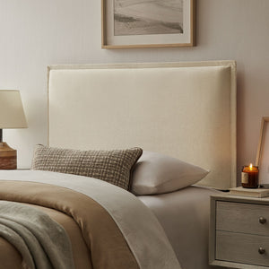 Modway Furniture Camille Modway Twin Headboard Slipcovered Foam Padded French Seam Bedroom Accent Linen MOD-7317-LIN
