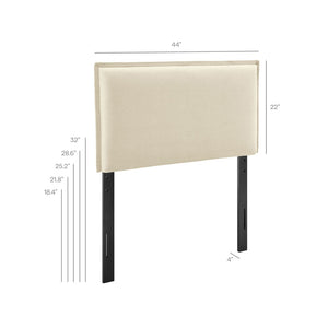 Modway Furniture Camille Modway Twin Headboard Slipcovered Foam Padded French Seam Bedroom Accent Linen MOD-7317-LIN