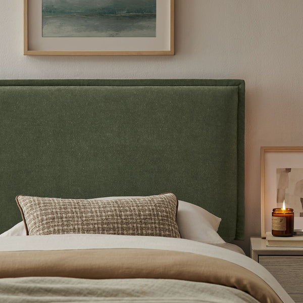 Modway Furniture Camille Modway Twin Headboard Slipcovered Foam Padded French Seam Bedroom Accent Sage MOD-7317-SGE