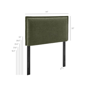 Modway Furniture Camille Modway Twin Headboard Slipcovered Foam Padded French Seam Bedroom Accent Sage MOD-7317-SGE