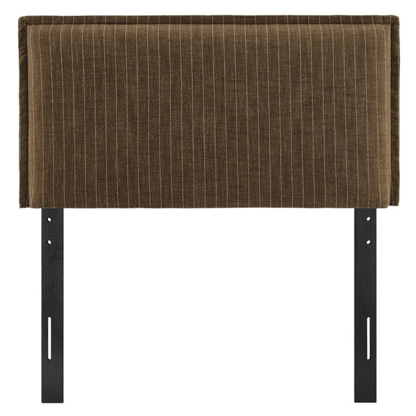 Modway Furniture Camille Modway Pinstripe Linen Blend Twin Headboard Tailored Slipcover Vintage Style Earth Stripe MOD-7318-ETS