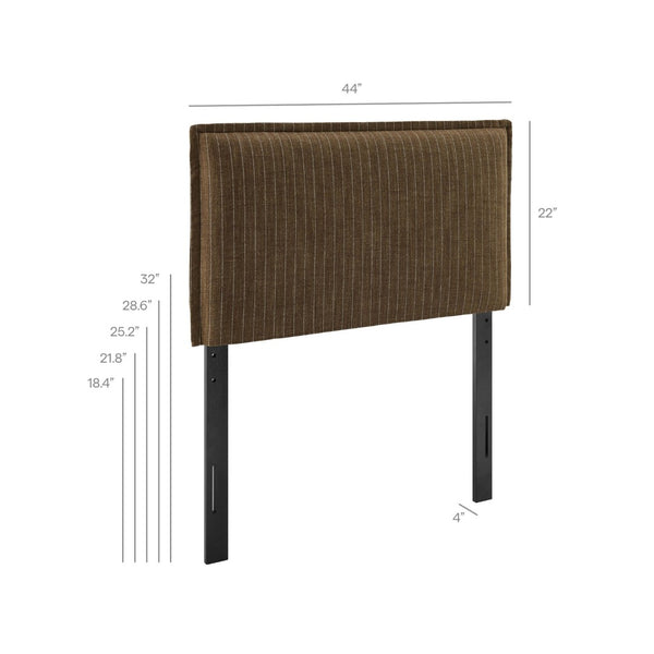 Modway Furniture Camille Modway Pinstripe Linen Blend Twin Headboard Tailored Slipcover Vintage Style Earth Stripe MOD-7318-ETS