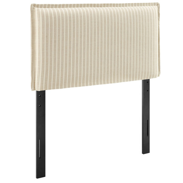 Modway Furniture Camille Modway Pinstripe Linen Blend Twin Headboard Tailored Slipcover Vintage Style Oatmeal Stripe MOD-7318-OAS