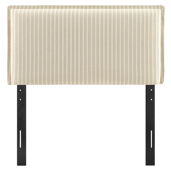 Modway Furniture Camille Modway Pinstripe Linen Blend Twin Headboard Tailored Slipcover Vintage Style Oatmeal Stripe MOD-7318-OAS