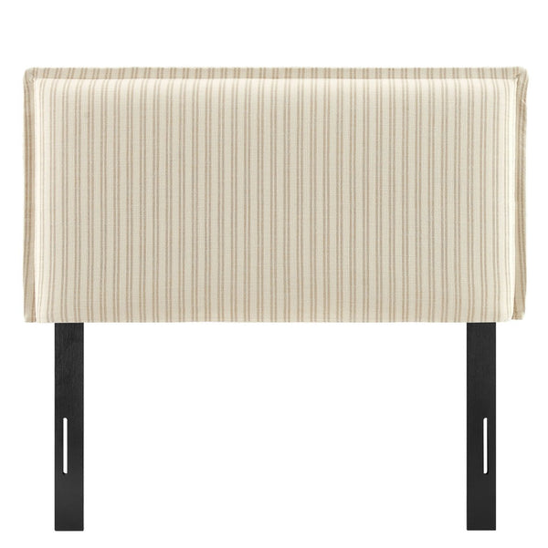 Modway Furniture Camille Modway Pinstripe Linen Blend Twin Headboard Tailored Slipcover Vintage Style Oatmeal Stripe MOD-7318-OAS