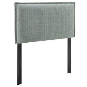 Modway Furniture Camille Modway Pinstripe Linen Blend Twin Headboard Tailored Slipcover Vintage Style Spa Blue Stripe MOD-7318-SPA